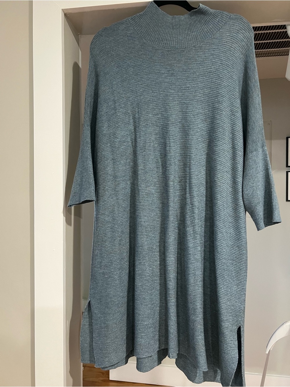 Kerisma Soft Ribbed Tunic in Dusty Blue